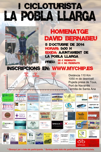 Cartel I Marcha Cicloturista La Pobla Llarga